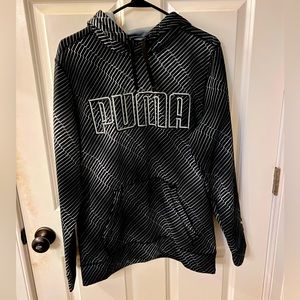 Men’s Puma Hoodie/Sweatshirt Black & White—-Size Small